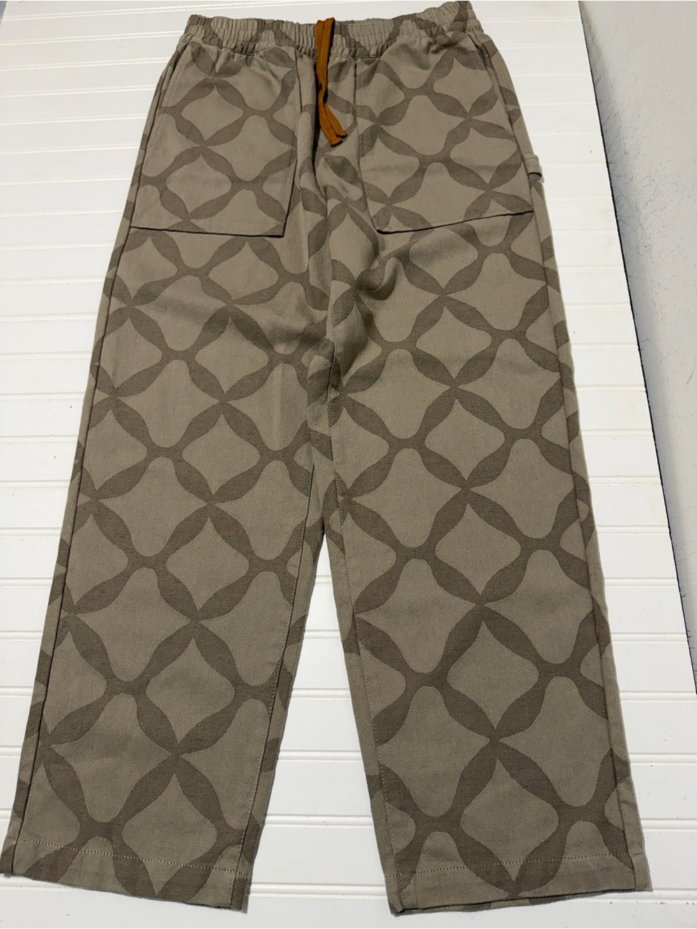 RVCA Women’s Taupe Geometric Cargo Pants with Drawstring